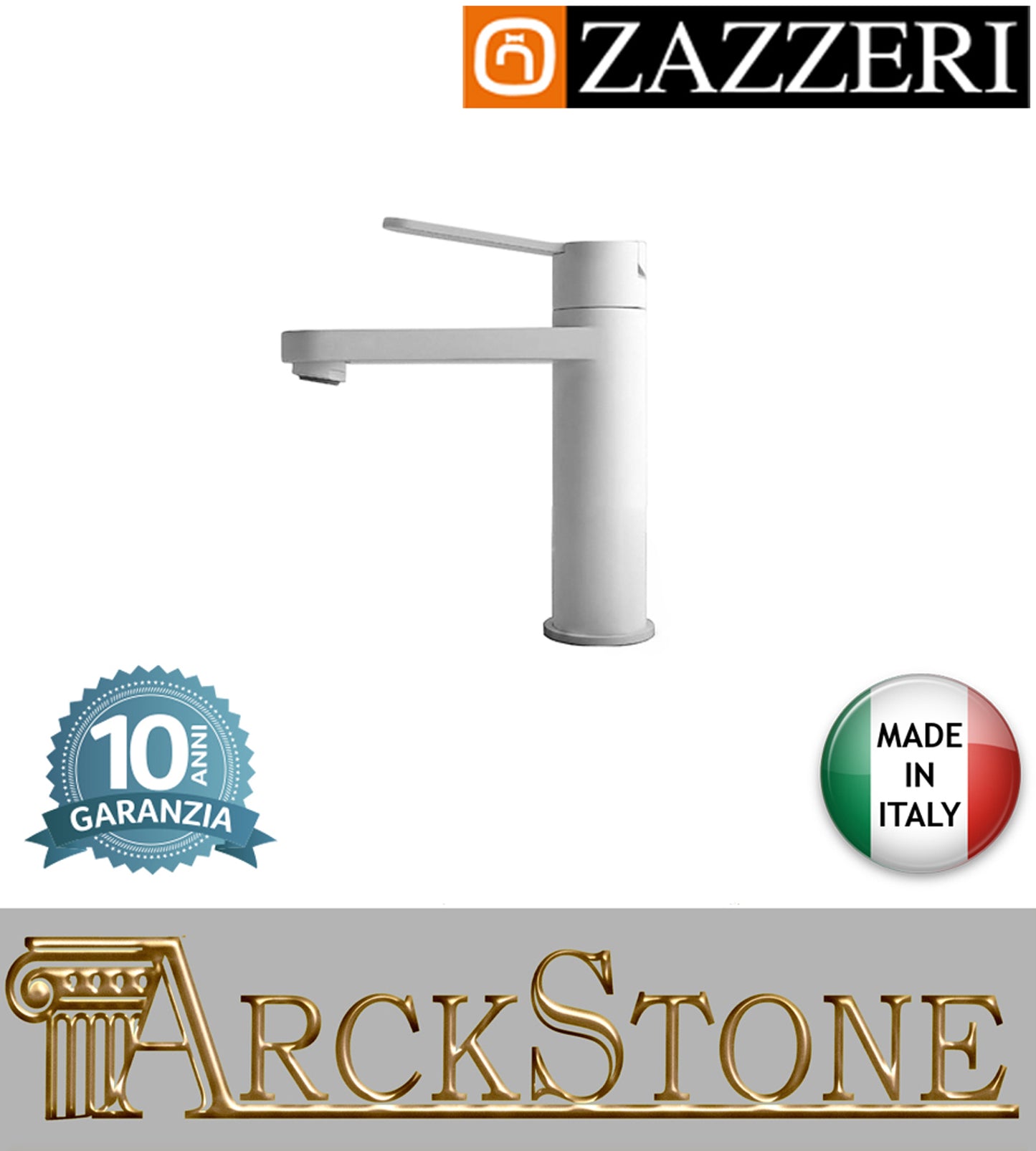 Miscelatore lavabo marca Zazzeri modello TREND X finitura ottone bianco senza piletta scarico areatore appoggio anticalcare arredamento arredo bagno home autorizzato azienda certificata garanzia 10 anni qualità made in italy