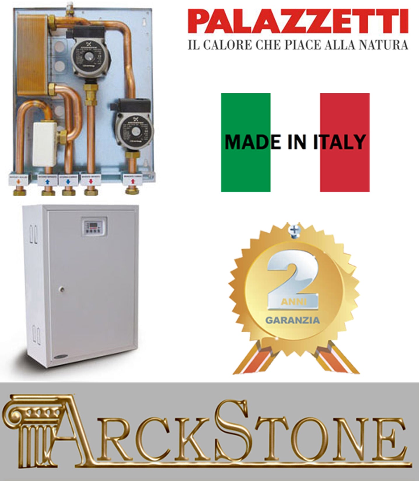 Palazzetti Kit L5 Separazione Gestione Puffer Alta Efficienza Circolatori Scambiatore Valvole Centralina Abbina Termocamino Impianto Esistente Separa Circuito Primario Secondario Gestione Puffer Accumulo Produzione Acqua Calda Sanitaria
