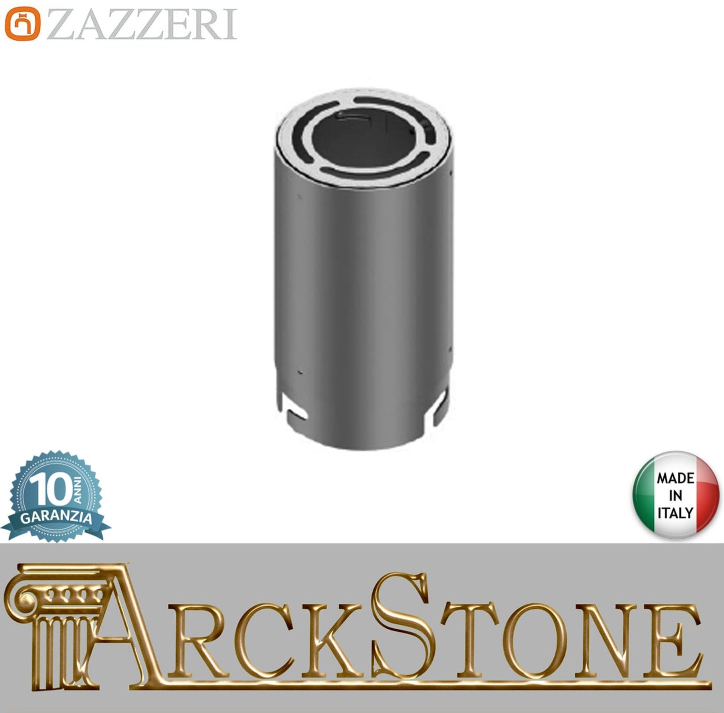 Zazzeri Rubinetterie JK21 Mono Braccio Doccia Per Soffione Da Soffitto Presa Tonda Braccio Tondo Lunghezza 150 mm Stile Moderno Materiale Acciaio Inox Finitura Acciaio Spazzolato