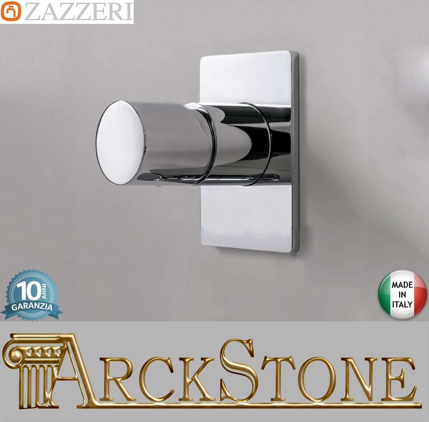 Zazzeri Rubinetterie TREND X-ONE Miscelatore Doccia Meccanico Incasso A Muro Borchia Piccola 1 Via Monoforo Monocomando Stile Moderno Con Piastra Materiale Ottone Finitura Cromato
