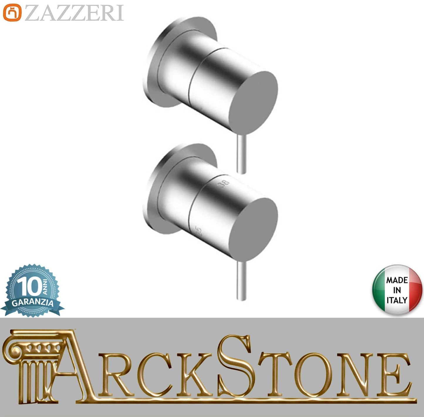 Zazzeri Rubinetterie Z316 Mono Miscelatore Gruppo Doccia Termostatico Incasso A Muro CONFORT 1 Via 2 Fori Monocomando Stile Moderno Materiale Acciaio Inox Finitura Acciaio Spazzolato