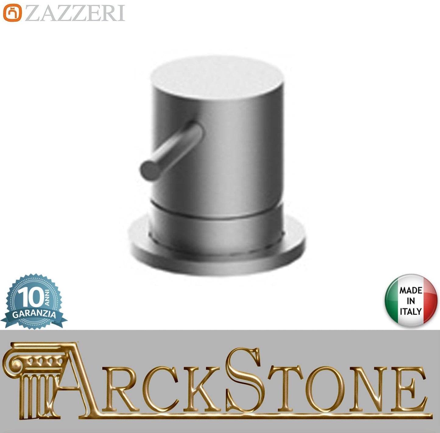 Zazzeri Rubinetterie Z316 Mono Deviatore Piano Vasca A 2 Vie Completo Stile Moderno Materiale Acciaio Inox Finitura Acciaio Spazzolato