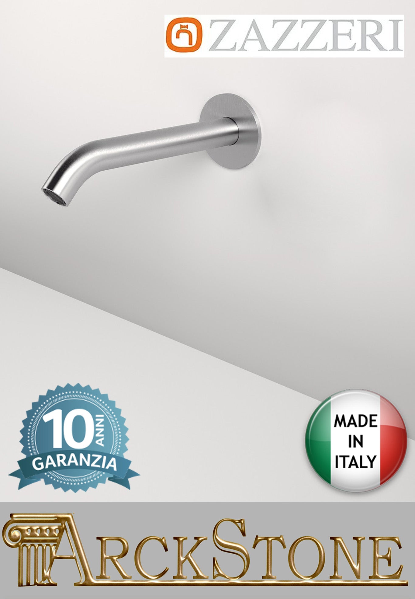 Getto Vasca Ad Incasso A Parete Lunghezza 120 mm Zazzeri Z316 Mono Materiale Acciaio Inox Finitura Acciaio Spazzolato