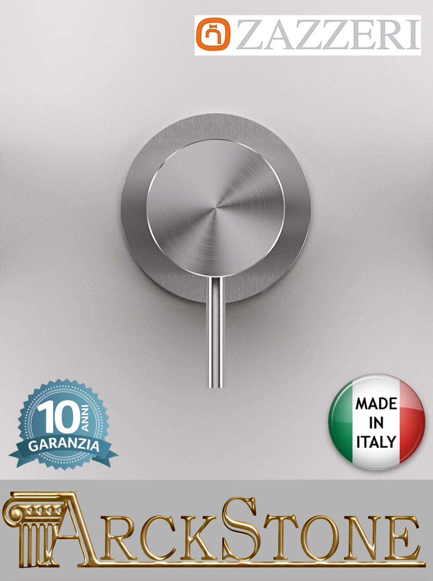 Miscelatore Deviatore Incasso G 1/2" A 3 Vie Completo Zazzeri Z316 Mono Finitura Acciaio Spazzolato