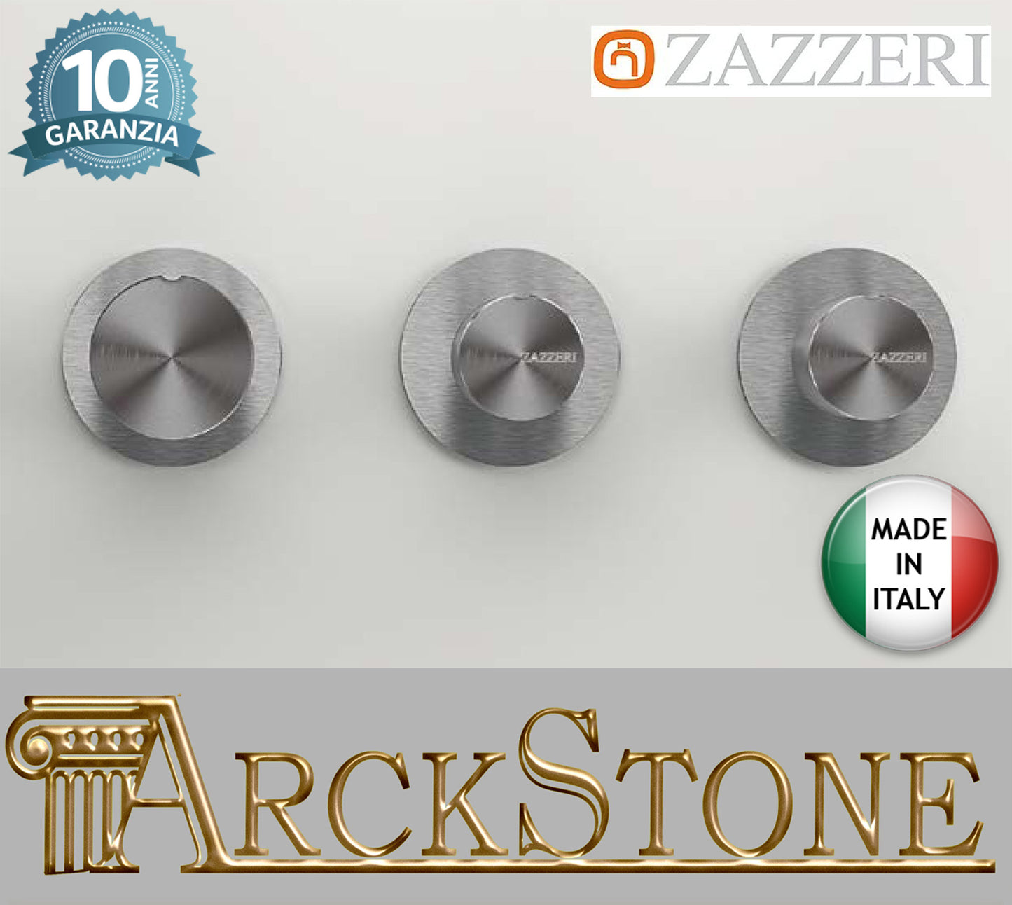 Miscelatore Doccia Da Incasso Tre Fori Con Deviatore A 2 Vie Completo Zazzeri Z316 Materiale Acciaio Finitura Acciaio Spazzolato