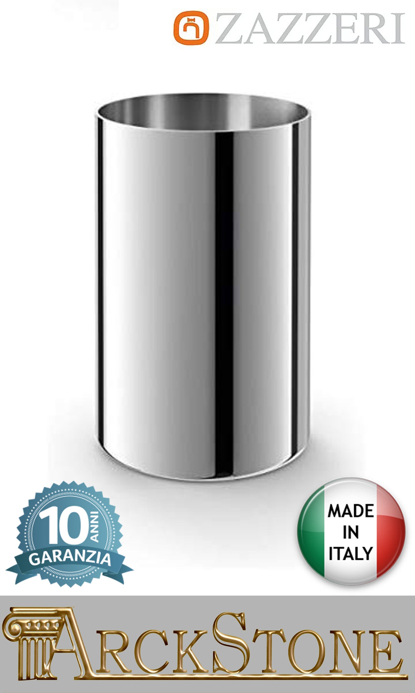 Bicchiere Da Appoggio Zazzeri INOX ACCESSORI Finitura Acciaio Spazzolato 316