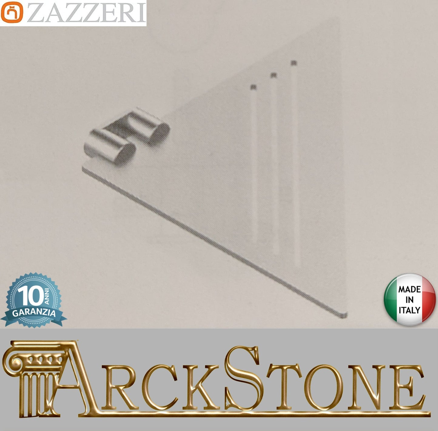 Zazzeri INOX ACCESSORI Mensola Triangolare 250x250 mm A Parete Materiale Acciaio Inox Finitura Acciaio Spazzolato