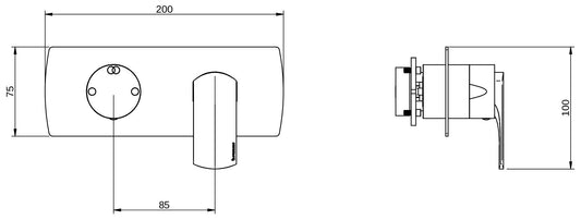 Rubinetterie Treemme 3M Albatros RWIT 4CE2 CC 01 + RWIT 22A2 ZZ 01 Miscelatore Monocomando Doccia Incasso Muro Con Deviatore 2 Uscite Meccanico Due Fori 2 Leve Con Piastra Orizzontale Staffa Per Cartongesso Ottone Cromato Parte Interna Esterna Incluse