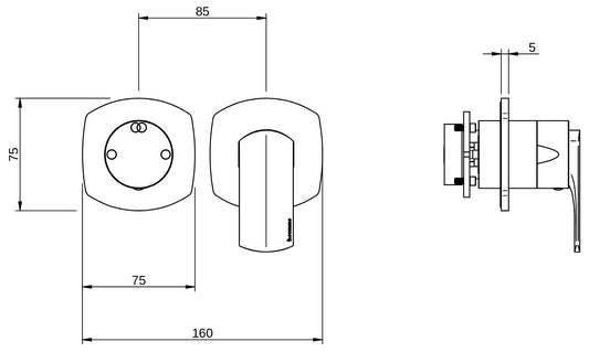 Rubinetterie Treemme 3M Albatros RWIT 4CF2 CC 01 + RWIT 22A2 ZZ 01 Miscelatore Monocomando Doccia Incasso Muro Con Deviatore 2 Uscite Meccanico Due Fori 2 Leve Senza Piastra Orizzontale Staffa Per Cartongesso Ottone Cromato Parte Interna Esterna Incluse