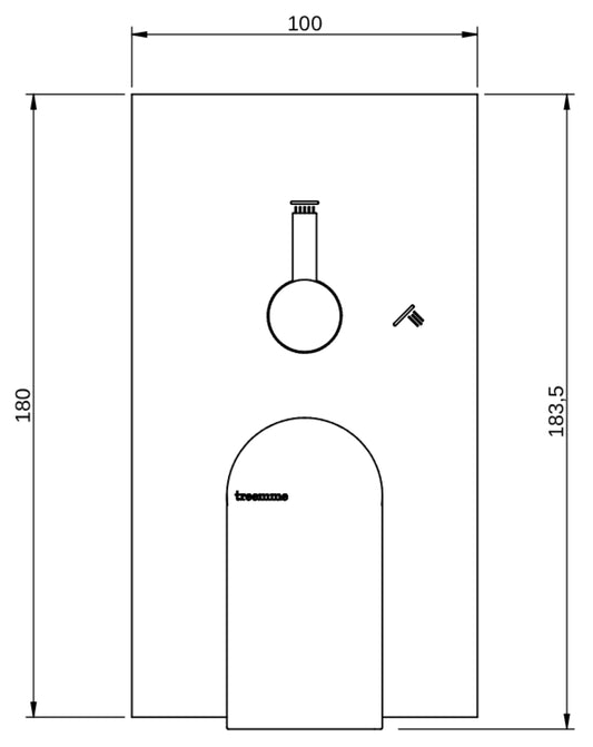Rubinetterie Treemme 3M Contract Mars RWIT 9C49 CC 03 + RWIT 7C49 ZZ 2V Miscelatore Monocomando Vasca Doccia Incasso Parete Meccanico 2 Vie Con Deviatore Rotativo 2 Fori 1 Manopola Parte Interna Esterna Incluse Stile Moderno Con Piastra Ottone Cromo