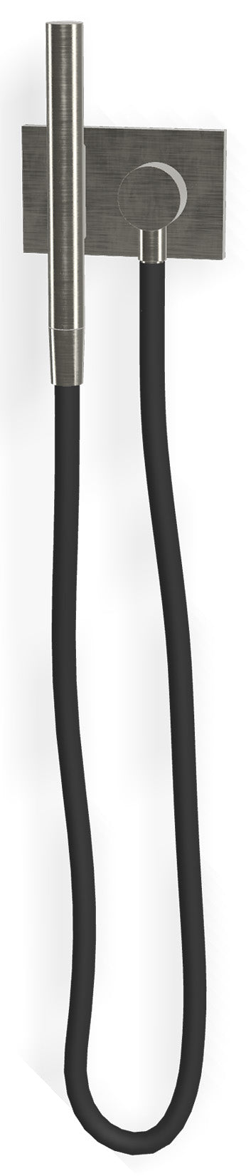 Rubinetterie Treemme 3M W-Smart RWIT 2BF6 IS 55 Kit Gancio Presa Acqua Supporto Muro Rettangolare Installazione a Parete Parte Esterna Senza Corpo Incasso Acciaio Inox Spazzolato Opaco Doccetta Tonda in Metallo Con Attacco a Calamita Flessibile PVC