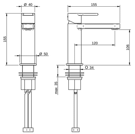 Rubinetterie Treemme 3M Contract Xero+ IT 7C11 CC XE ZZ Miscelatore Monocomando Lavabo 106 Da Appoggio Monoforo 1 Manopola Miscelazione Meccanica Stile Moderno Altezza 155 mm Profondità 155 mm Materiale Ottone Finitura Cromata