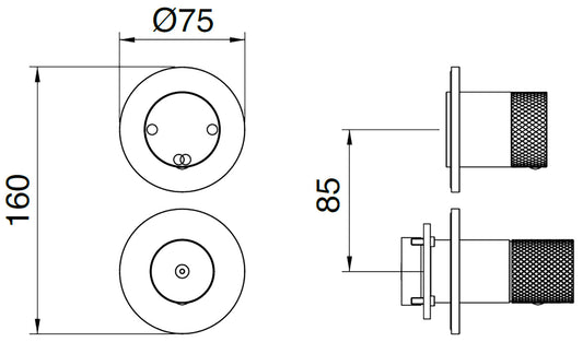 Rubinetterie Treemme 3M 22MM RWIT 11C2 IS 01 + RWIT 22A2 ZZ 01 Miscelatore Monocomando Meccanico Doccia Incasso A Parete Con Deviatore 2 Uscite Due Fori Una Manopola Stile Moderno Senza Piastre Acciaio Spazzolato Opaco Inox Parte Interna Esterna Incluse