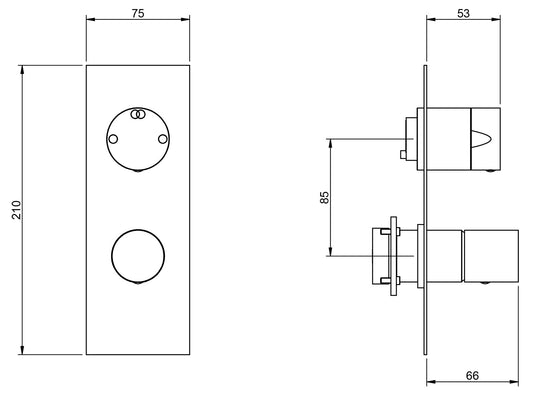Rubinetterie Treemme 3M 28mm RWIT 3BA2 IS 01 + RWIT 22A2 ZZ 01 Miscelatore Monocomando Doccia Incasso Muro Meccanico Deviatore 2 Vie Due Fori Manopola Liscia Piastra Verticale Staffa Cartongesso Acciaio Inox Spazzolato Opaco Parte Interna Esterna Incluse