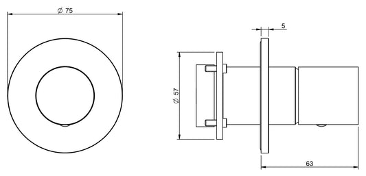 Rubinetterie Treemme 3M 28mm RWIT 3BC8 IS 01 + RWIT 51A8 ZZ 03 Miscelatore Monocomando Remoto Lavabo / Doccia Incasso Muro Meccanico 1 Via Monoforo Una Manopola Liscia Tonda Staffa Cartongesso Acciaio Inox Spazzolato Opaco Parte Interna Esterna Incluse