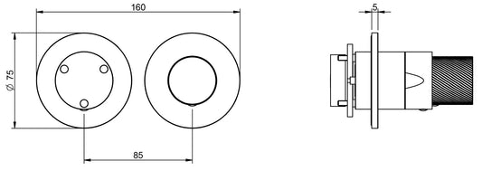 Rubinetterie Treemme 3M 3.6 RWIT 9AF3 IS 03 + RWIT 22A2 ZZ 01 Miscelatore Monocomando Doccia Incasso Parete Meccanico Deviatore 3 Vie Due Fori 1 Manopola Posizione Orizzontale Staffa Cartongesso Acciaio Inox Spazzolato Opaco Parte Interna Esterna Incluse