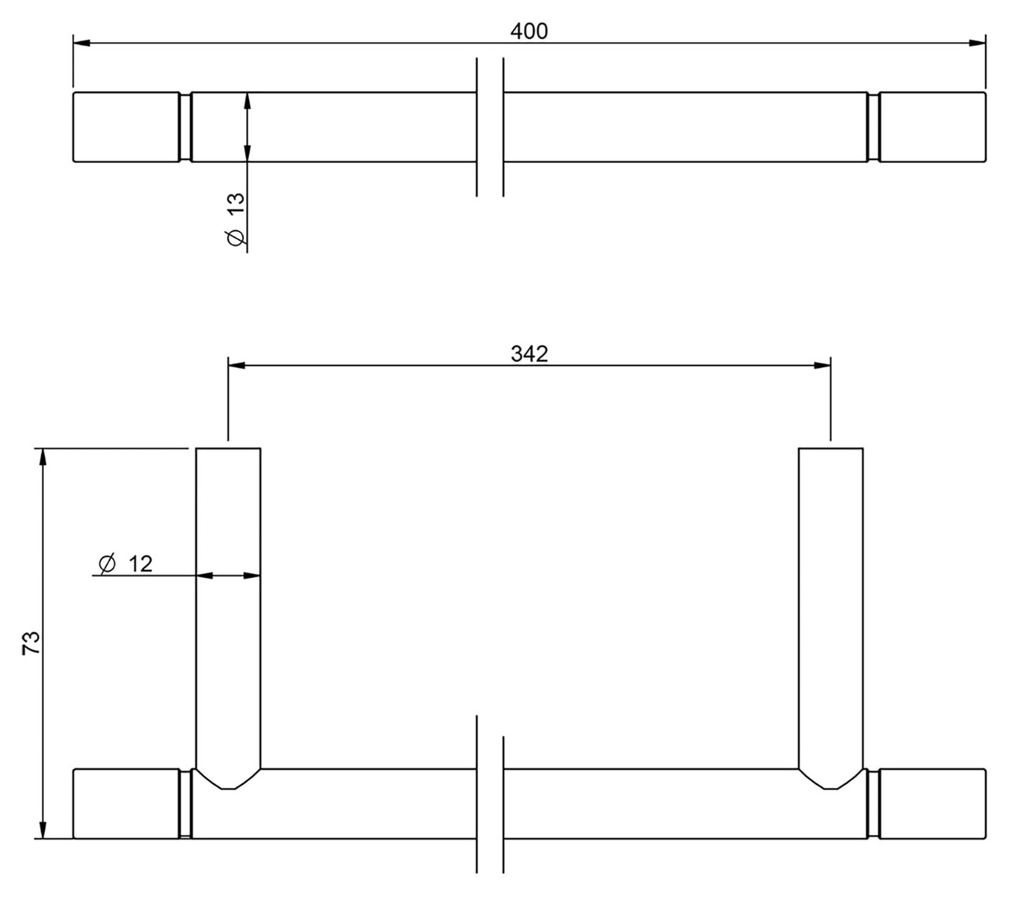 Rubinetterie Treemme 3M 40mm IT 4Z06 IS ZZ ZZ Portasalviette Per Bagno Installazione A Parete Lunghezza 40 cm Profondità 7,3 cm Materiale Acciaio Finitura Inox Spazzolato Opaco
