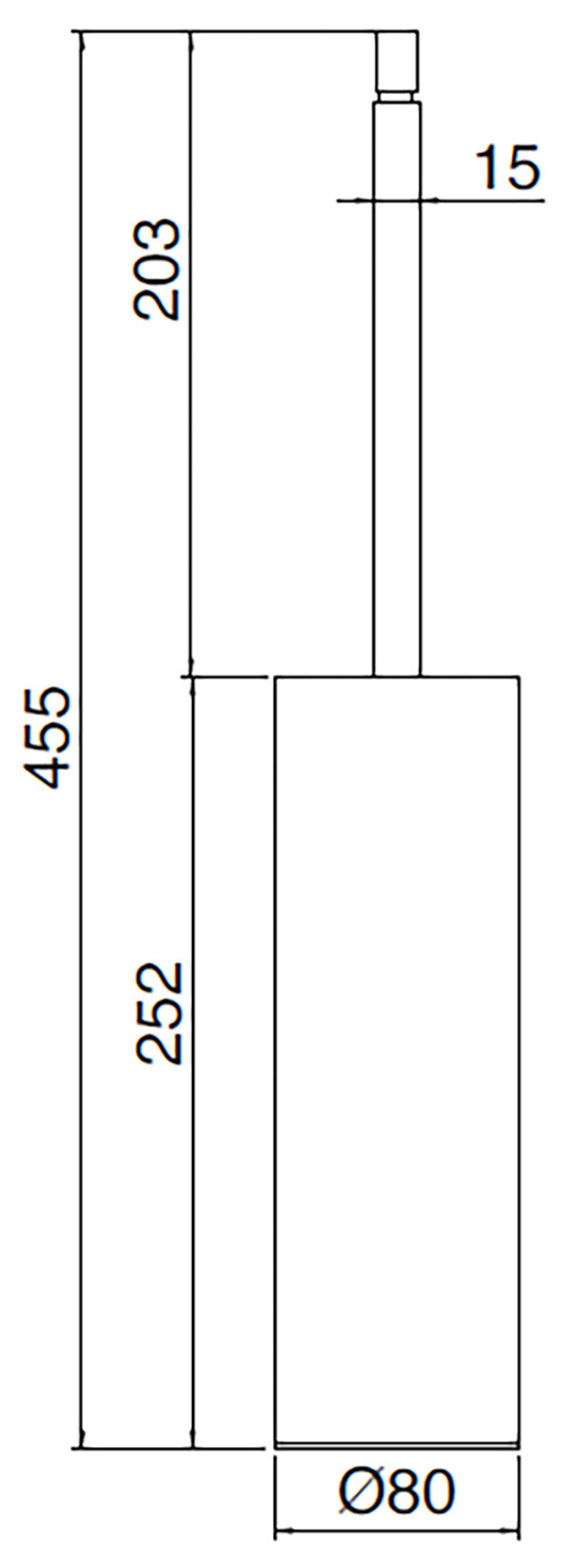 Rubinetterie Treemme 3M 40mm IT 4Z07 IS ZZ ZZ Portascopino Per Bagno Installazione Ad Appoggio Altezza 455 mm Diametro Ø80 mm Materiale Acciaio Finitura Inox Spazzolato Opaco