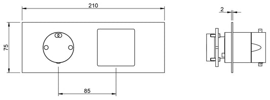 Rubinetterie Treemme 3M 5MM RWIT 28E2 IS 03 + RWIT 22A2 ZZ 01 Miscelatore Monocomando Doccia Incasso Muro Meccanico Deviatore 2 Vie Due Fori 1 Manopola Piastra Orizzontale Staffa Per Cartongesso Acciaio Inox Spazzolato Opaco Parte Interna Esterna Incluse
