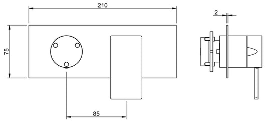 Rubinetterie Treemme 3M 5MM RWIT 28E3 IS 01 + RWIT 22A2 ZZ 01 Miscelatore Monocomando Doccia Incasso Muro Meccanico Deviatore 3 Vie Due Fori 1 Manopola Piastra Orizzontale Staffa Per Cartongesso Acciaio Inox Spazzolato Opaco Parte Interna Esterna Incluse