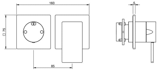 Rubinetterie Treemme 3M 5MM RWIT 28F2 IS 01 + RWIT 22A2 ZZ 01 Miscelatore Monocomando Doccia Incasso Parete Meccanico Deviatore 2 Vie Due Fori 1 Leva Posizione Orizzontale Staffa Cartongesso Acciaio Inox Spazzolato Opaco Parte Interna Esterna Incluse
