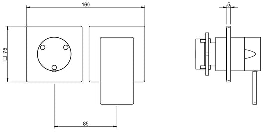 Rubinetterie Treemme 3M 5MM RWIT 28F3 IS 01 + RWIT 22A2 ZZ 01 Miscelatore Monocomando Doccia Incasso Parete Meccanico Deviatore 3 Vie Due Fori 1 Leva Posizione Orizzontale Staffa Cartongesso Acciaio Inox Spazzolato Opaco Parte Interna Esterna Incluse