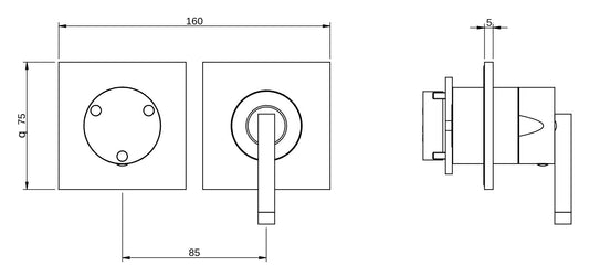Rubinetterie Treemme 3M Arché RWIT 02F3 CC 01 + RWIT 22A2 ZZ 01 Miscelatore Monocomando Doccia Incasso Muro Con Deviatore 3 Uscite Meccanico Due Fori 1 Leva Senza Piastra Orizzontale Staffa Per Cartongesso Ottone Cromata Parte Interna Esterna Incluse