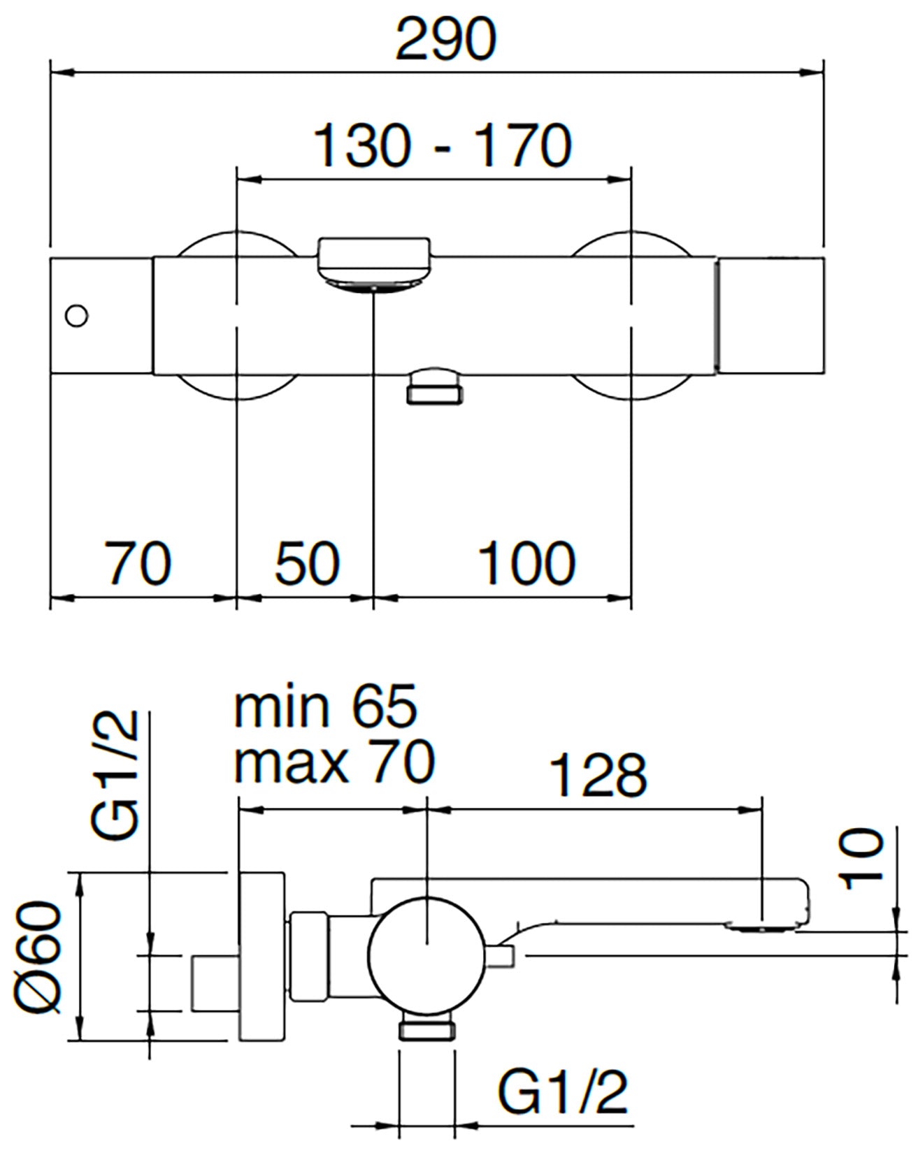 Rubinetterie Treemme 3M Contract Bamboo IT 5050 CC BM ZZ Miscelatore Monocomando Esterno Vasca a Muro Miscelazione Meccanica 2 Fori Stile Moderno Ottone Cromato