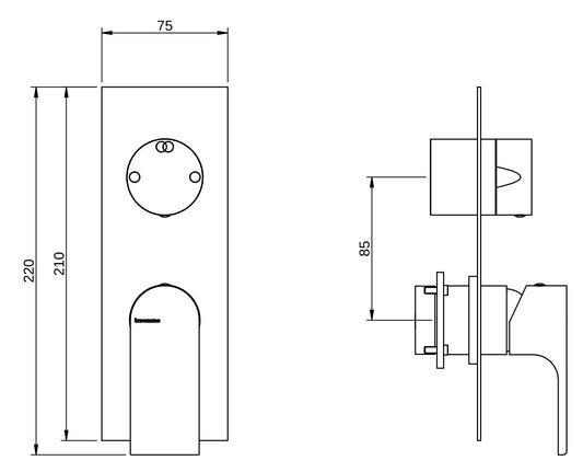 Rubinetterie Treemme 3M Bamboo RWIT 50A2 CC 01 + RWIT 22A2 ZZ 01 Miscelatore Monocomando Doccia Incasso Muro Con Deviatore 2 Uscite Meccanico Due Fori 1 Leva Con Piastra Verticale Staffa Per Cartongesso Ottone Cromata Parte Interna Esterna Incluse
