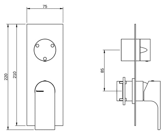 Rubinetterie Treemme 3M Bamboo RWIT 50A3 CC 01 + RWIT 22A2 ZZ 01 Miscelatore Monocomando Doccia Incasso Muro Con Deviatore 3 Uscite Meccanico Due Fori 1 Leva Con Piastra Verticale Staffa Per Cartongesso Ottone Cromata Parte Interna Esterna Incluse