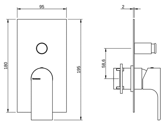 Rubinetterie Treemme 3M Bamboo RWIT 50B1 CC 01 + RWIT 51B1 ZZ 03 Miscelatore Monocomando Vasca / Doccia Incasso Muro Meccanico Deviatore 2 Vie Due Fori 1 Leva Con Piastra Moderno Materiale Ottone Finitura Cromato Completo Parte Interna Esterna Incluse