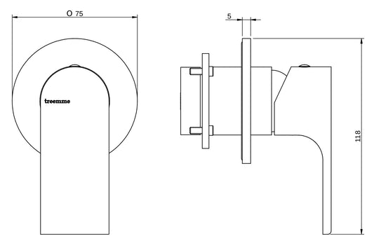 Rubinetterie Treemme 3M Bamboo RWIT 50C8 CC 01 + RWIT 51A8 ZZ 03 Miscelatore Monocomando Doccia Incasso Muro Miscelazione Meccanica 1 Uscita Monoforo 1 Manopola Materiale Ottone Finitura Cromata Completo Parte Interna Esterna Incluse