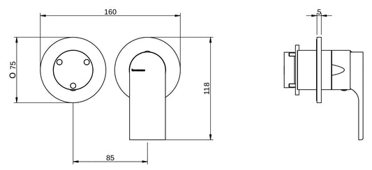 Rubinetterie Treemme 3M Bamboo RWIT 50F3 CC 01 + RWIT 22A2 ZZ 01 Miscelatore Monocomando Doccia Incasso Muro Con Deviatore 3 Uscite Meccanico Due Fori 1 Leva Posizione Orizzontale Staffa Per Cartongesso Ottone Cromata Parte Interna Esterna Incluse