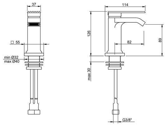 Rubinetterie Treemme 3M Ios IT 2A22 CC RM ZZ Miscelatore Bidet Monoforo Monocomando Appoggio 1 Leva Stile Moderno Altezza 126 mm Lunghezza 114 mm Senza Piletta Di Scarico Materiale Ottone Finitura Cromato