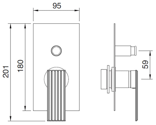 Rubinetterie Treemme 3M Ios RWIT 2AB1 CC 04 + RWIT 51B1 ZZ 03 Miscelatore Monocomando Vasca / Doccia Incasso Muro Meccanico Deviatore 2 Uscite Con Piastra Due Fori 1 Manopola Materiale Ottone Finitura Cromata Parte Interna Esterna Incluse