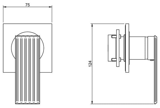 Rubinetterie Treemme 3M Ios RWIT 2AC8 CC 02 + RWIT 51A8 ZZ 03 Miscelatore Monocomando Remoto Lavabo / Doccia Incasso a Parete Forma Quadra Monoforo 1 Leva Stile Moderno Materiale Ottone Finitura Cromata Parte Interna Esterna Incluse