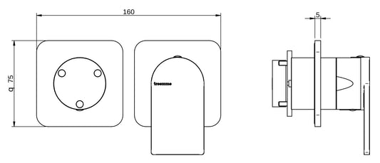 Rubinetterie Treemme 3M Ran RWIT 22F3 CC 01 + RWIT 22A2 ZZ 01 Miscelatore Monocomando Doccia Incasso Muro Con Deviatore 3 Uscite Meccanico Due Fori 1 Leva Senza Piastra Orizzontale Staffa Per Cartongesso Ottone Cromata Parte Interna Esterna Incluse