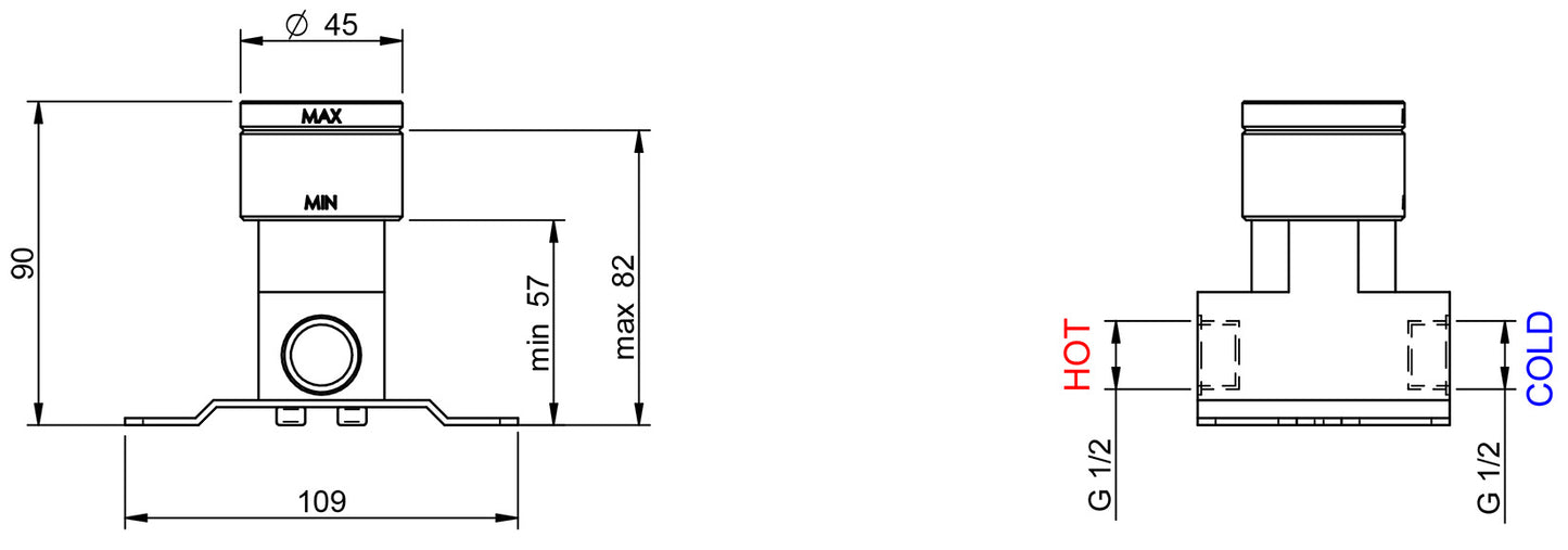 Rubinetterie Treemme 3M 22MM RWIT 6084 IS 01 + RWIT 1314 ZZ 02 Miscelatore Vasca Installazione Pavimento Da Terra Monoforo Con Piastra E Doccetta 2 Manopole Stile Moderno Acciaio Spazzolato Opaco Inox Parte Interna Esterna Incluse
