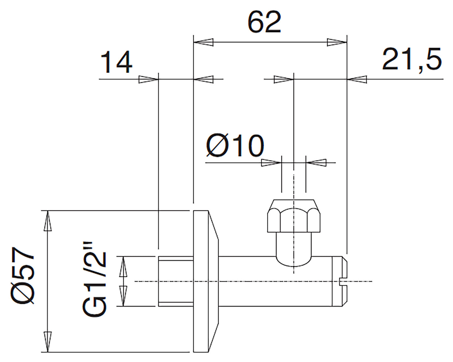 Rubinetterie Treemme 3M Spare Parts - Accessories IT 0480 CC ZZ ZZ Rubinetto D’Arresto Con Filtro Installazione Parete Monoforo Materiale Ottone Finitura Cromata