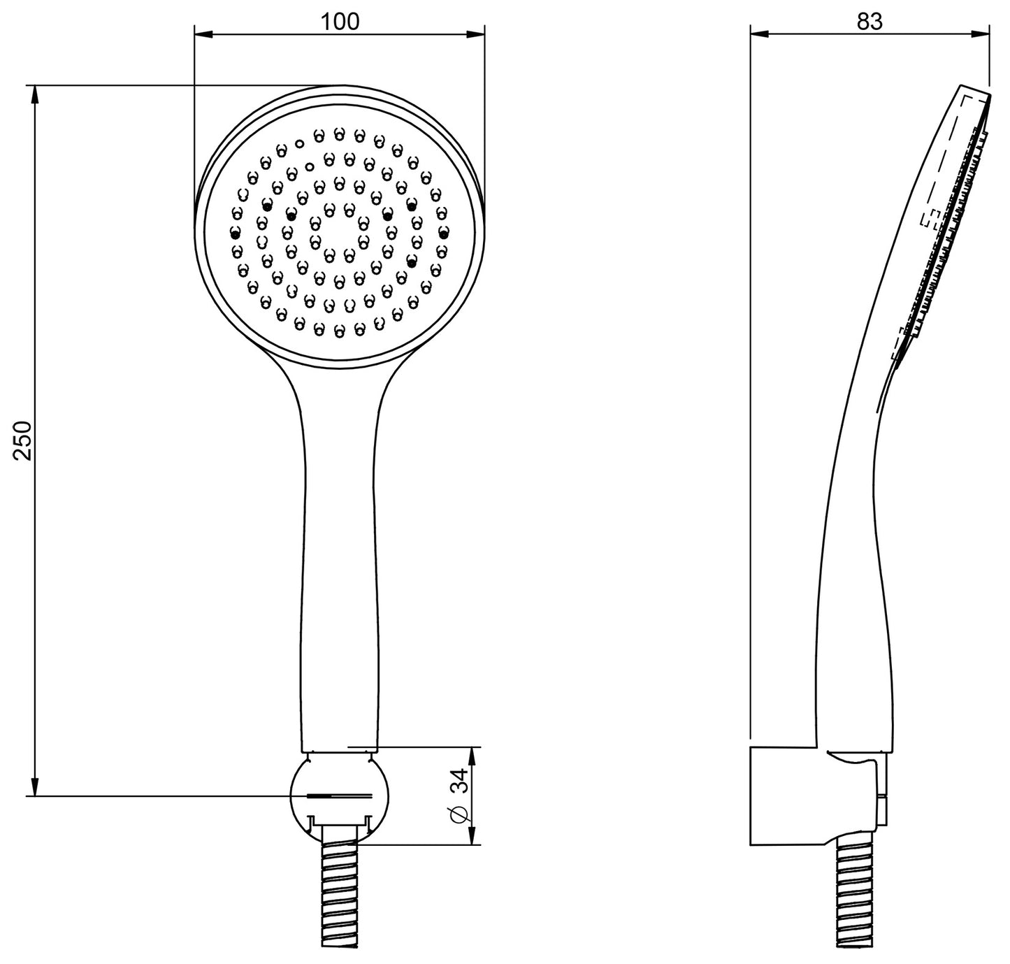 Rubinetterie Treemme 3M Termo S + Showers RWIT 5056 CC 03 Kit Gancio Doccetta In Metallo Estraibile Forma Tonda Monogetto Materiale ABS Flessibile PVC 1,5 Metri Finitura Cromata Portata 8 Litri Al Minuto
