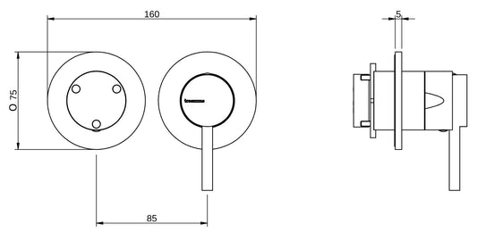 Rubinetterie Treemme 3M X-Change_mono RWIT 58F3 CC 01 + RWIT 22A2 ZZ 01 Miscelatore Monocomando Doccia Incasso Muro Deviatore 3 Uscite Meccanico Due Fori 1 Leva Posizione Orizzontale Staffa Per Cartongesso Ottone Cromata Parte Interna Esterna Incluse