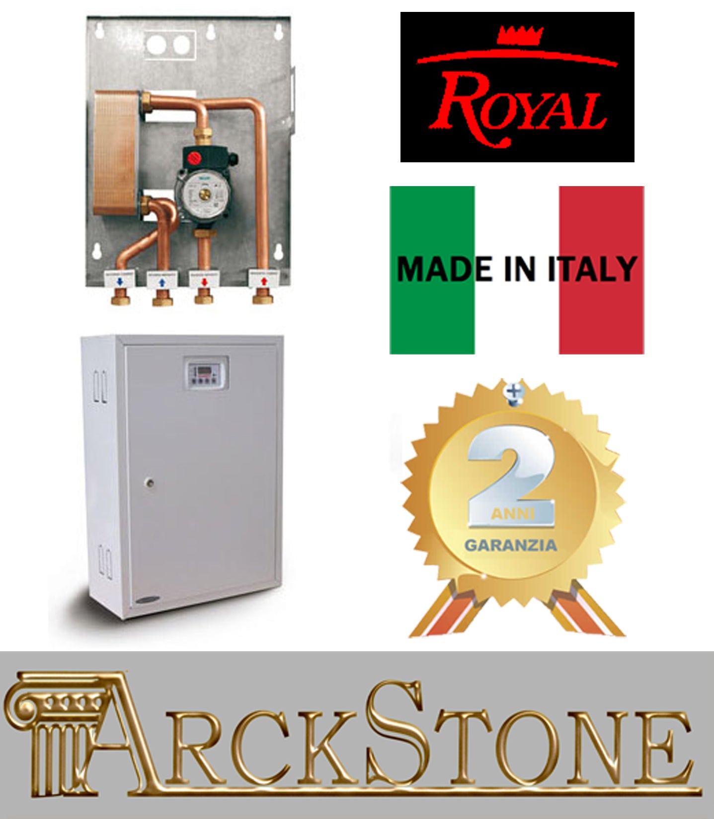 Royal Palazzetti Kit P1 Separazione Impianti Alta Efficienza Abbina Stufa Pellet Legna Impianti Esistenti Gas Caldaia Termosifoni Separa Circuito Primario Secondario Costituito Scambiatore Piastree Valvola Non Ritorno Circolatore Centralina Elettronica