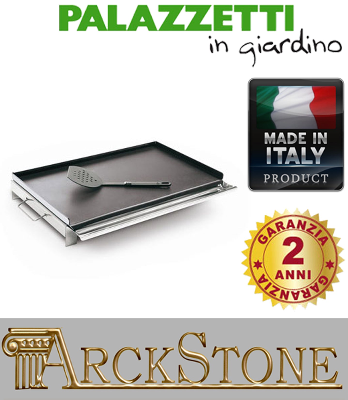 Palazzetti in Giardino Diet Plate 51x37 cm Piastra di cottura in alluminio con trattamento anti aderente inserita in un telaio in acciaio inox Ideale per cotture light può essere posta direttamente sulla griglia per cucinare con la fiamma viva