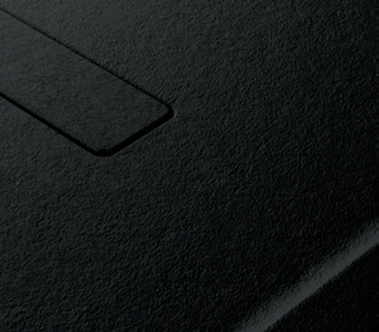 Piatto Doccia Novellini Custom Touch Dimensione 120x80 Altezza Spessore 12 cm Colore Nero Installazione Appoggio Pavimento Superficie Effetto Pietra Materiale Acrilico Compreso Piletta Scarico e Copri Piletta