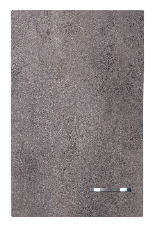 Negrari Comfort FH345DCGDX Pensile 1 Anta Colore Bianco Corten Grigio 45x32 H70 cm Mobile Interno Lavanderia Armadio Sospeso Montato in Legno Nobilitato Idrofugo Apertura Sportello Battente Angoli Squadrati Chiusura Rallentata Maniglia Destra Ripiano