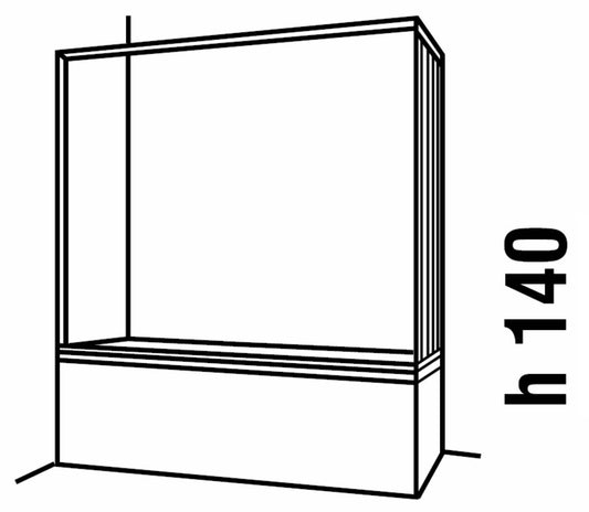 Negrari Styletech Hobby SV2B140D Box Doccia Sopra Vasca Riducibile 2 Lati 140x75 H140 cm Installazione Angolare Colore Bianco Apertura Anta Scorrevole Ripiegabile a Soffietto Angolo Destro Profili PVC Pannelli Infrangibili Antiingiallenti