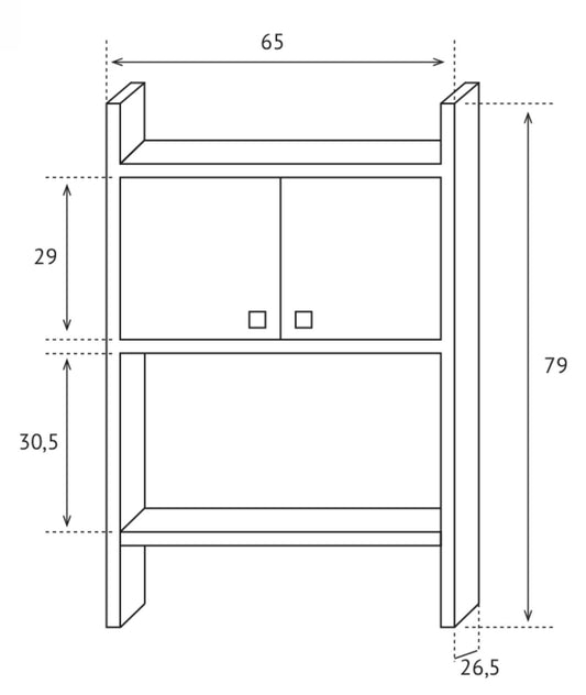 Negrari Pasquale 5017P Scaffale Sopra Lavatrice Bianco Misura 65x26,5 H79 cm Mobile Armadio Con Ripiano e 2 Ante Chiusura Battente Realizzato in PVC Resistente All’Acqua Pomoli Satinati In Kit Di Montaggio Per Lavanderia Interno Esterno Ambienti Umidi