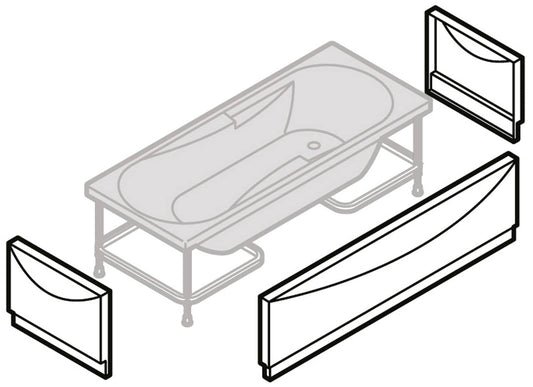 Novellini Calypso Vasca da Bagno Versione Standard con Telaio Misura 170x80 Altezza 55 cm Installazione Reversibile Forma Esterna Rettangolare Interna ad Otto 1 Pannello Frontale 2 Laterali Materiale Acrilico Colore Bianco Lucido Colonna Poggiatesta