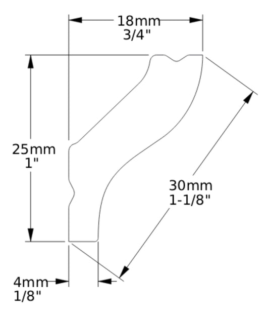 Orac Decor CB500N Cornice Profilo Decoro Soffitto Parete Durofoam® Polimero Leggero Estruso Base di Miscela Polistirene Media Densità Bianco Resistente Agli Urti Acqua Calore Facile Da Installare Verniciabile Per Decorazione Interno Misura 200x1,8x2,5 cm