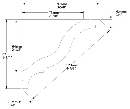 Orac Decor CB503N Cornice Profilo Decoro Soffitto Parete Durofoam® Polimero Leggero Estruso Base di Miscela Polistirene Media Densità Bianco Resistente Agli Urti Acqua Calore Facile Da Installare Verniciabile Per Decorazione Interno Misura 200x8,2x9,2 cm